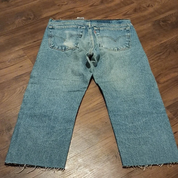 Buzz 18 Vintage Upcycled Levi's High Waisted Cropped Snake Skin Jeans A40 - Picture 6 of 6